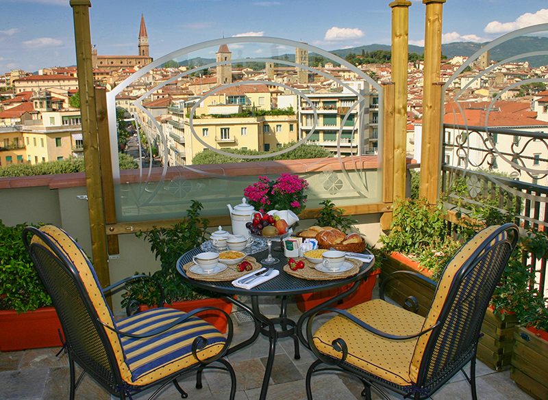 Breakfast on the panoramic terrace Arezzo